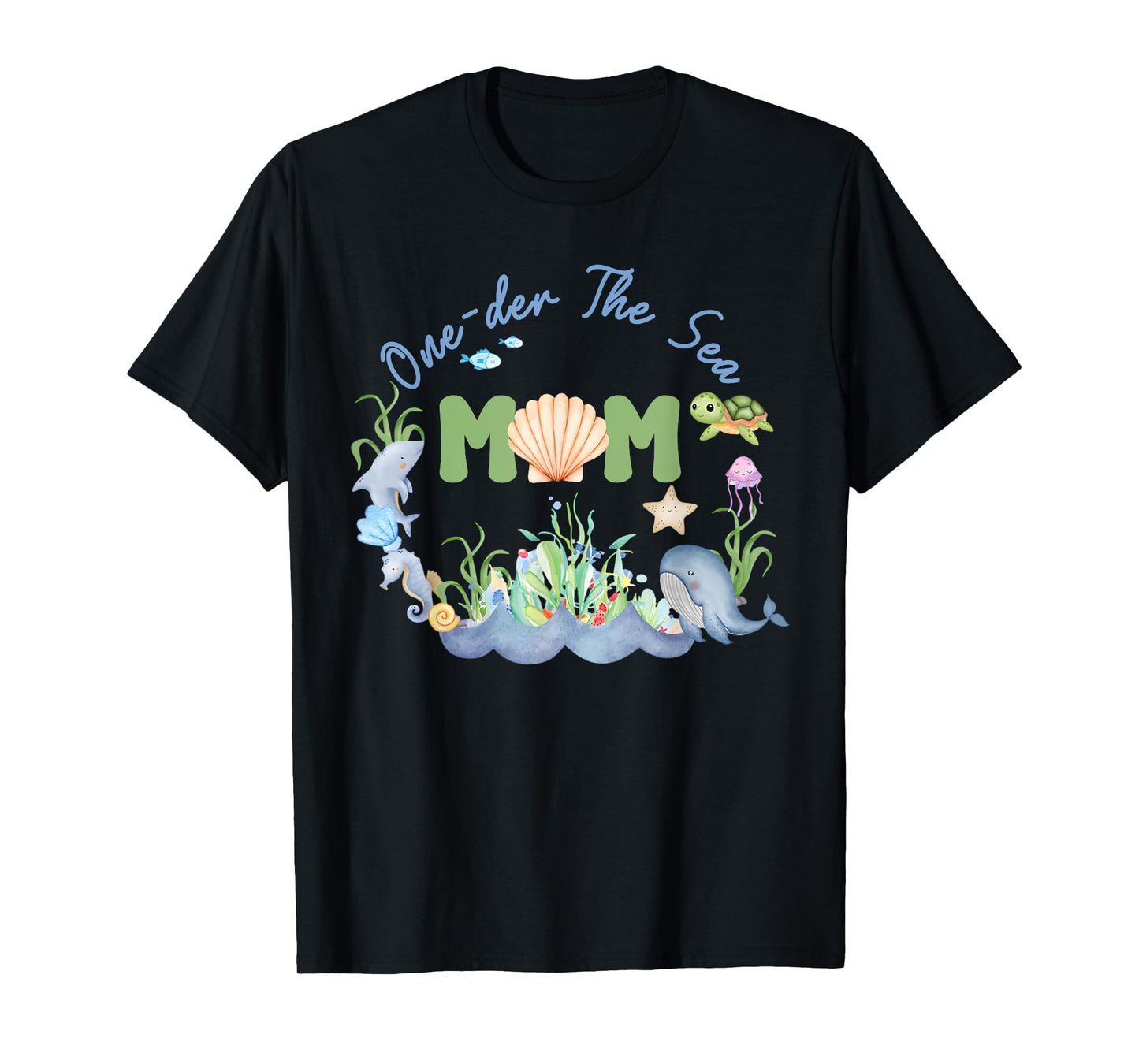 Dad and Mom of The Birthday Girl One-der The Sea Mama Dada T-Shirt