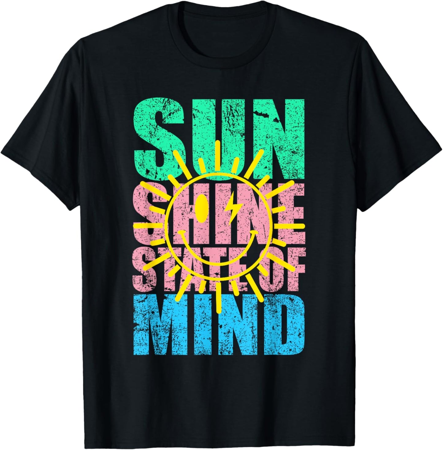 Retro Floral Beach Vacation Sunshine State Of Mind Tee by TeeBrew
