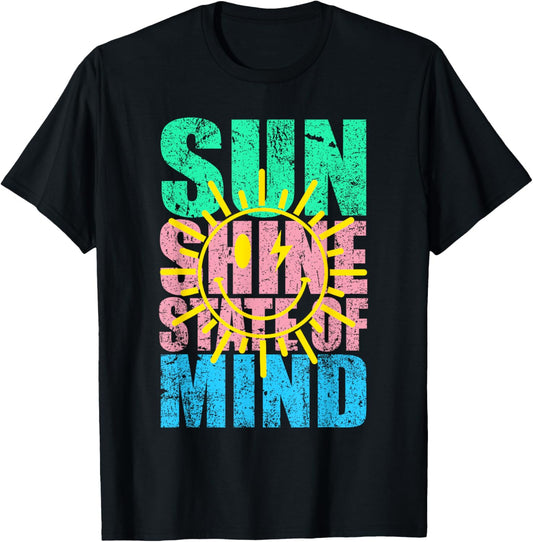 Retro Floral Beach Vacation Sunshine State Of Mind Tee by TeeBrew