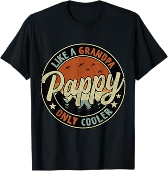 Pappy Like A Grandpa Only Cooler Vintage Retro Father's Day T-Shirt