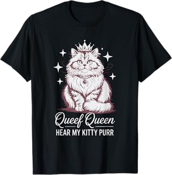 Cat Funny Meme Queef Queen Adult Kitty Inappropriate Joke T-Shirt