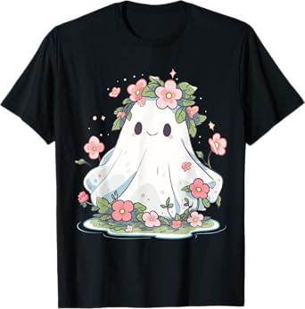 Halloween Ghost Flower Women Girls Halloween Costume T-Shirt