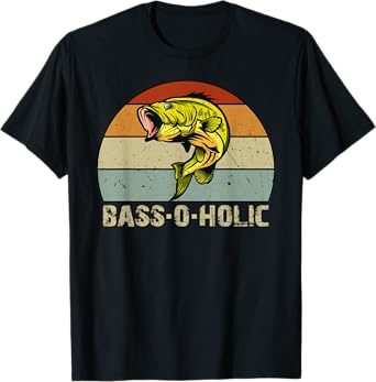 Bass-o-holic Addicted to Bass Fishing Gifts T-Shirt