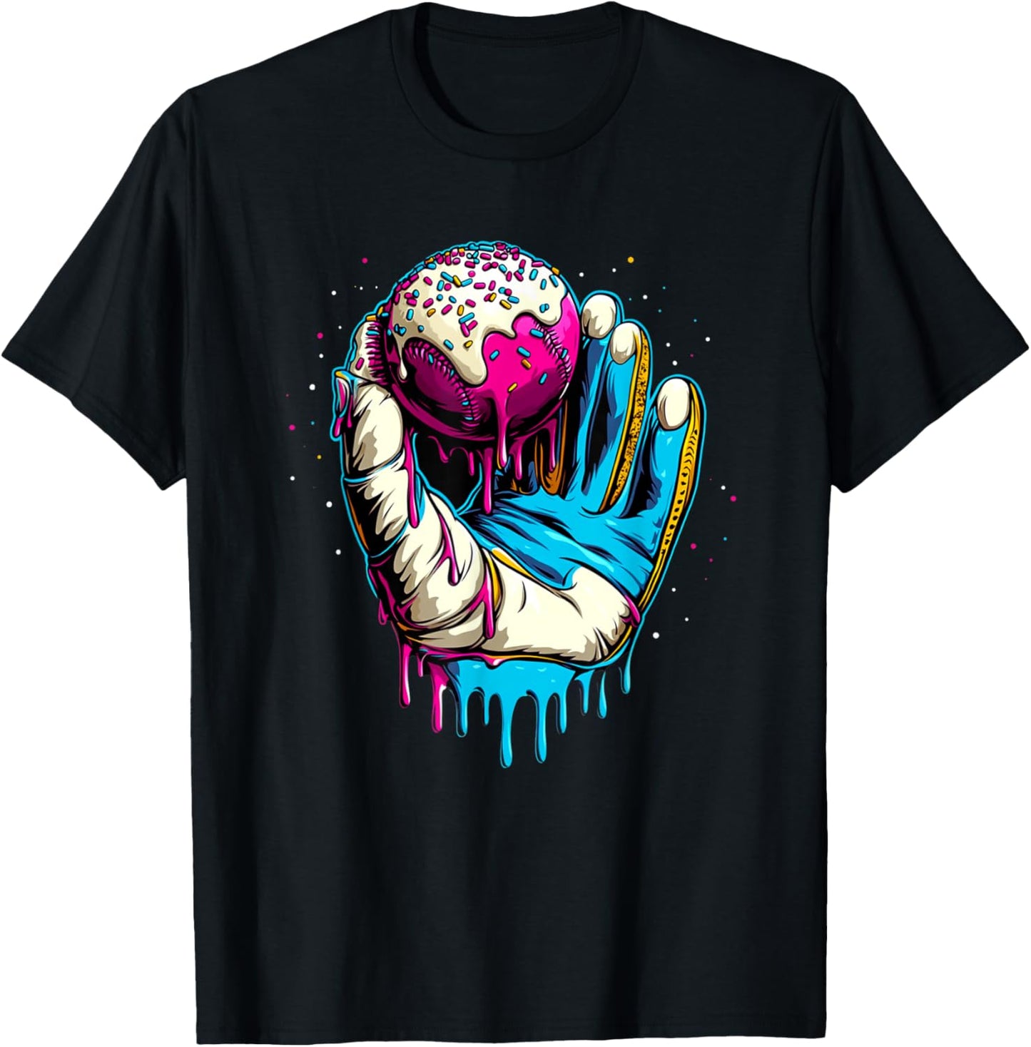 Baseball Drip For Boys Ice Cream Drip Boys Baseball Glove T-Shirt