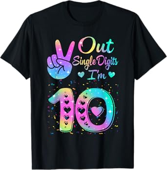 Birthday Tie dye Single Digits I'm 10th Digits Girls Women T-Shirt