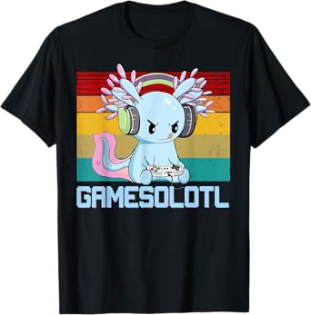Gamesolotl Axolotl Fish Gamer Gaming Anime Lizard Video Game T-Shirt