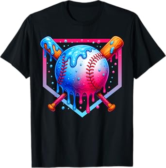 Baseball Drip Boys Home Plate Ice Cream Sport Players & Fans T-Shirt