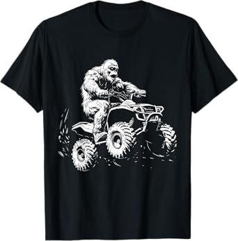 ATV 4 Wheeler Quad Bigfoot Sasquatch Funny T-Shirt