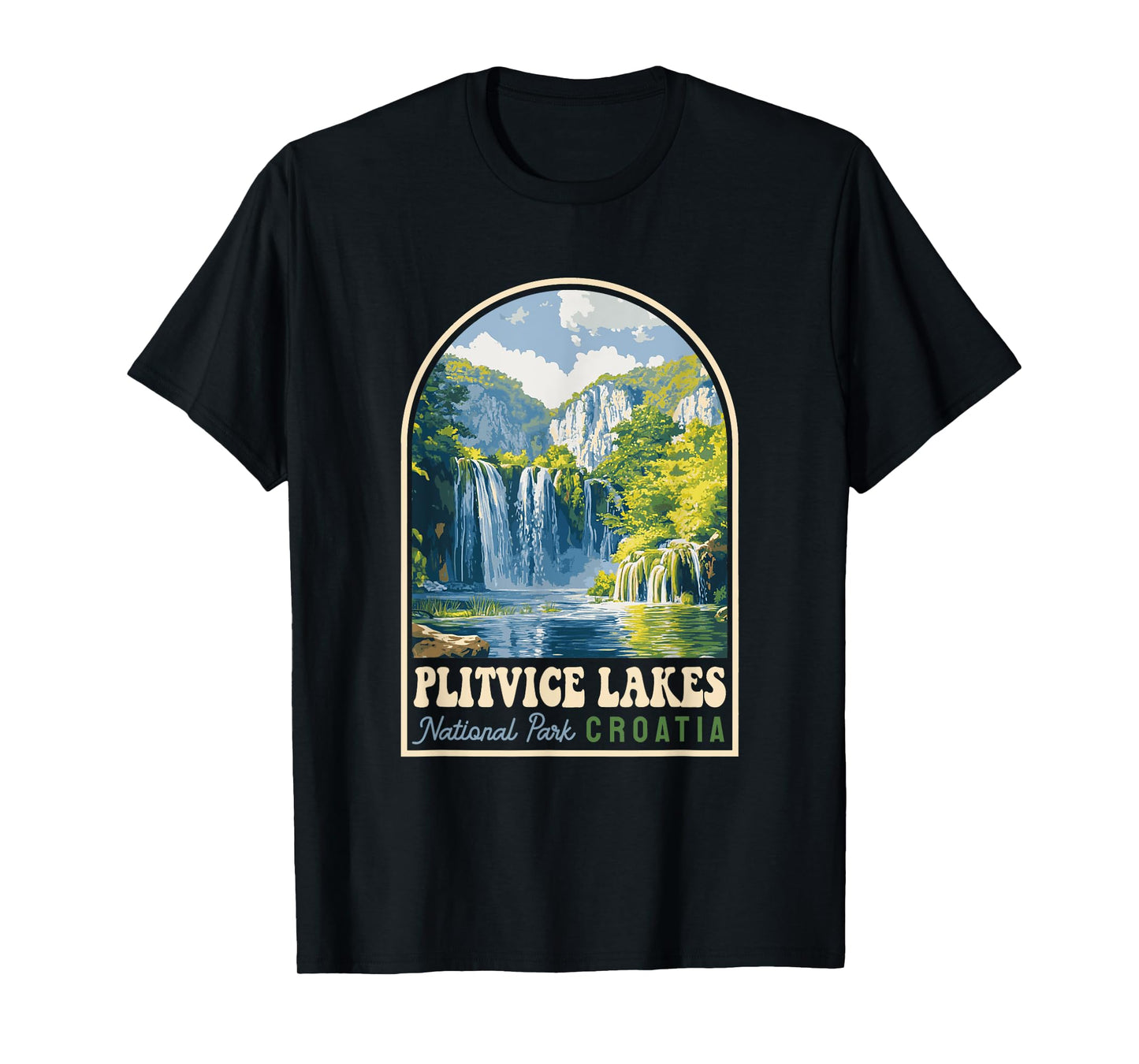 Plitvice Lakes National Park Croatia Souvenir Retro T-Shirt