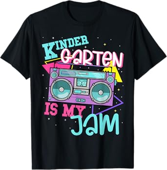 Kindergarten Is My Jam Cute Teacher Shirt 80's 90's Styl T-Shirt