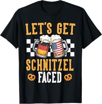 Let's Get Schnitzel Faced Beer Festival Oktoberfest Team T-Shirt