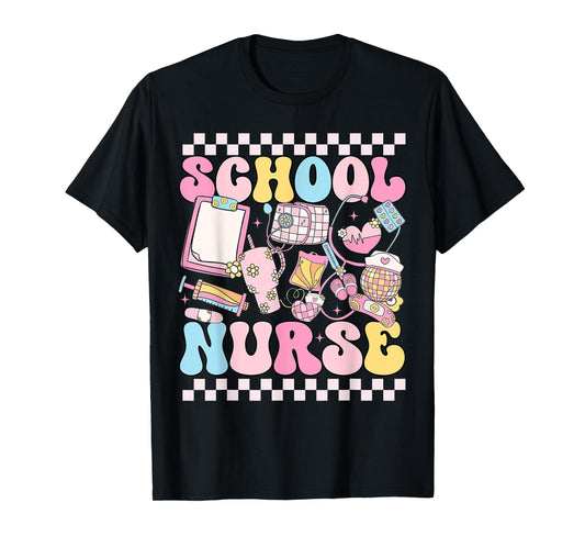 Retro School Nurse Back to School Elementary Nurse Life T-Shirt