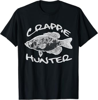 Crappie Hunter Fish Illustration Funny Fishing Pun Fisherman T-Shirt