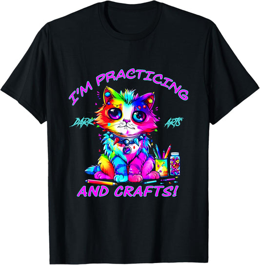 Funny dark arts alternative gothic kitten cat art crafting T-Shirt