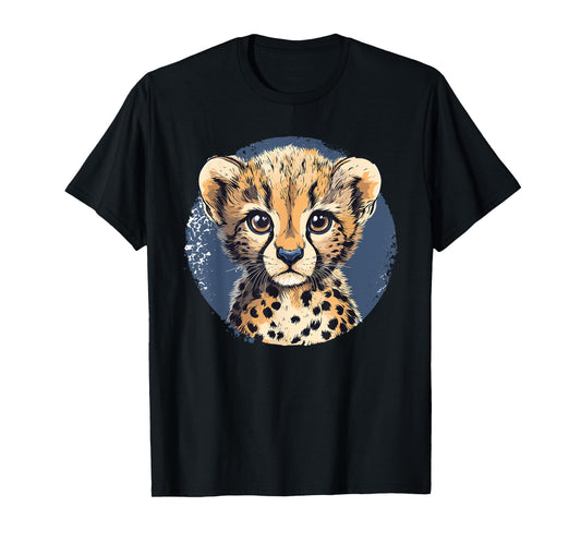 Cheetah Cub Face Animal Wildlife Portrait T-Shirt