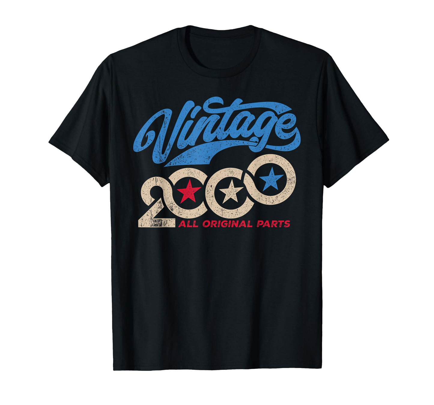 Vintage 2000 Retro 25th Birthday for Men USA Flag Style T-Shirt