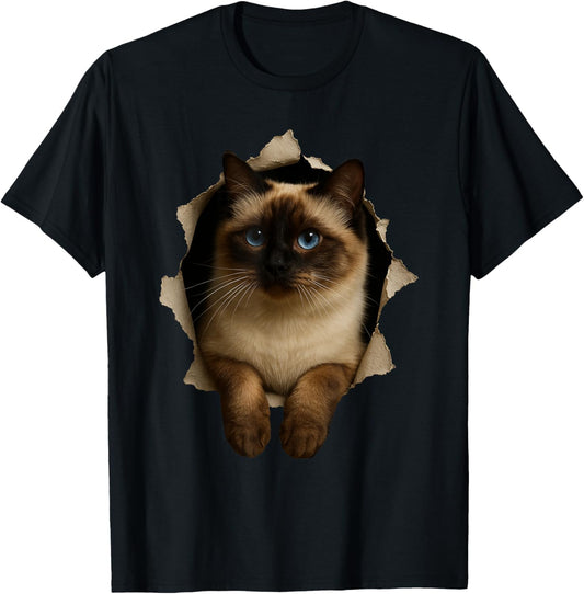 Cute Birman Cat Lover Cat Artwork Animal Pet Siamese Owner T-Shirt