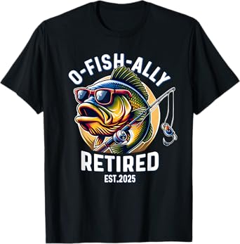 Ofishally Retired 2025 Fisherman Retirement T-Shirt