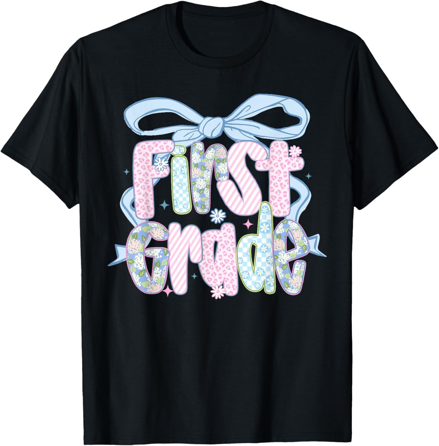 First Grade Coquette Bow Teacher Squad Girls Tee by TeeBrew