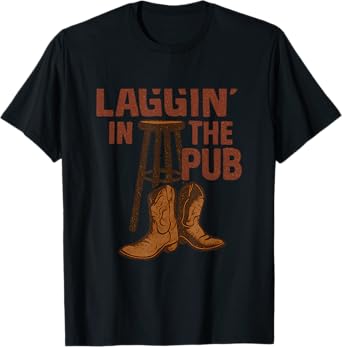 Laggin’ In The Pub Grunge Graffiti Bar Graphic T-Shirt
