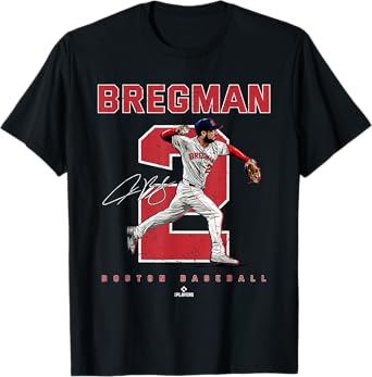Number and Portrait Alex Bregman Boston Baseball MLBPA T-Shirt