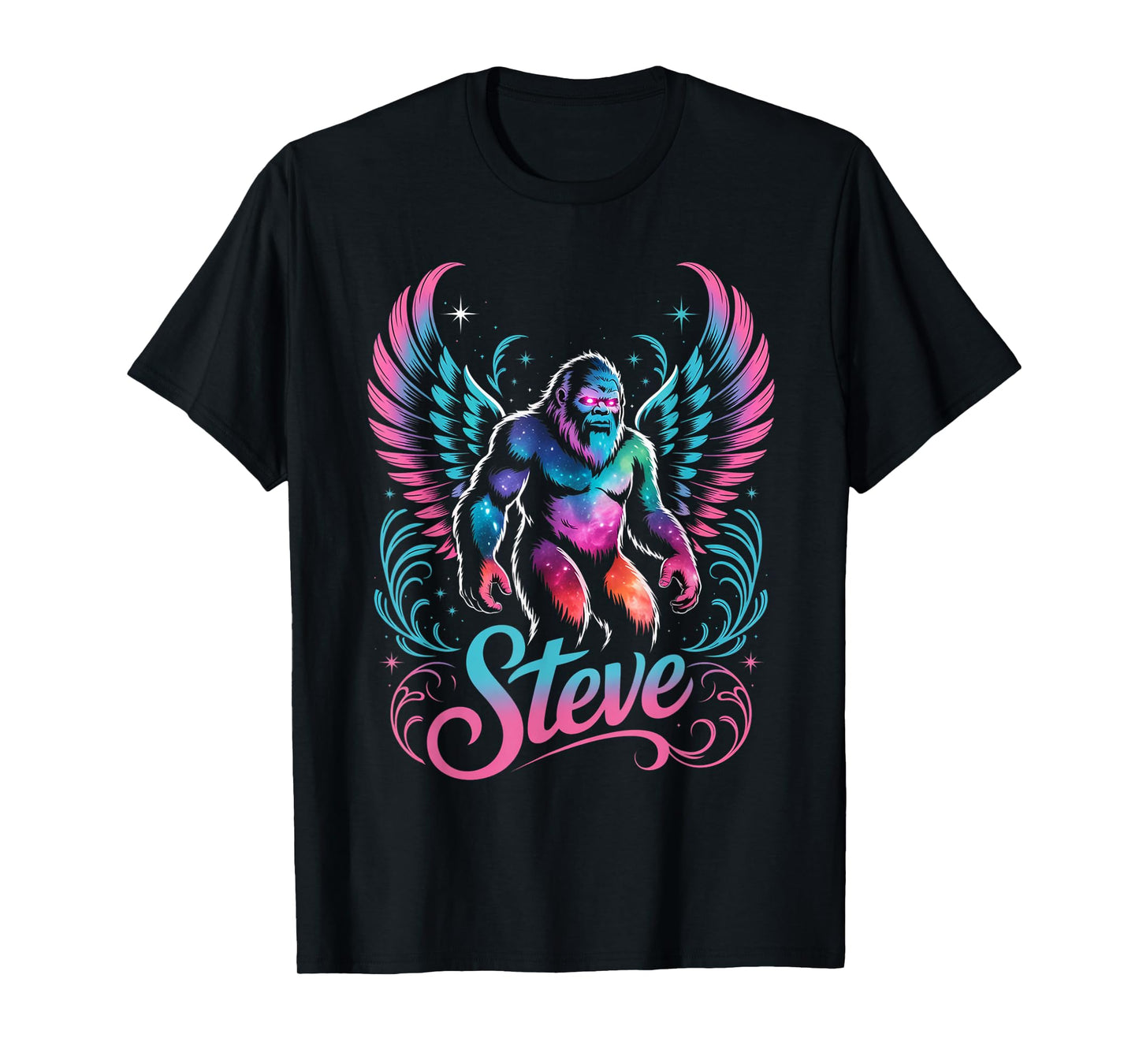 Guy Retro Steve First Name Personalized Groovy 80's Bigfoot T-Shirt