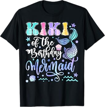Kiki Of The Birthday Mermaid Bday Girl Groovy T-Shirt