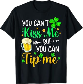 St Patrick'S Day Lucky Shamrock Waitress Bartender Waiter T-Shirt
