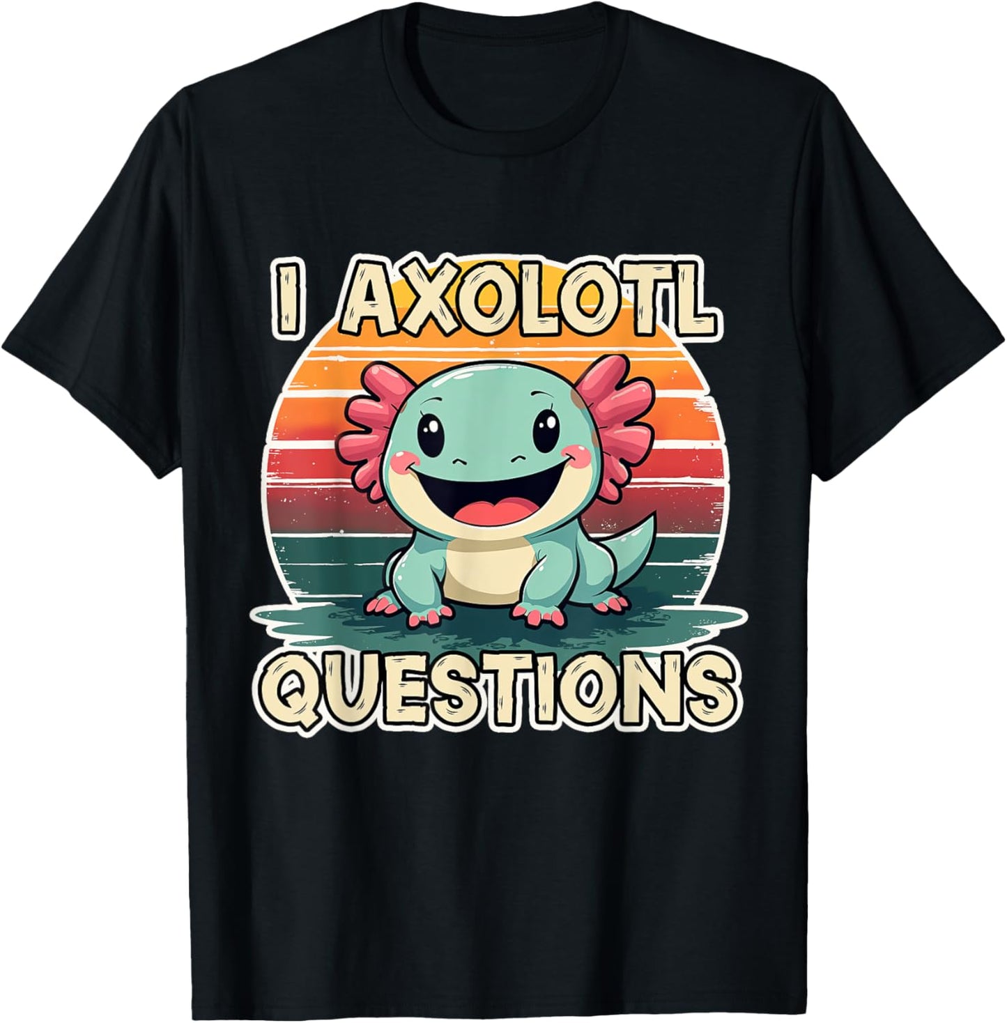 I Axolotl Questions Retro Salamander Boys Girls Kids Animal T-Shirt