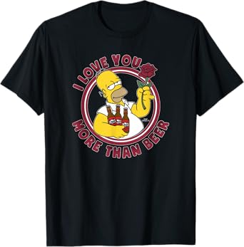 The Simpsons Valentine's Day Homer Love You More Than Beer T-Shirt