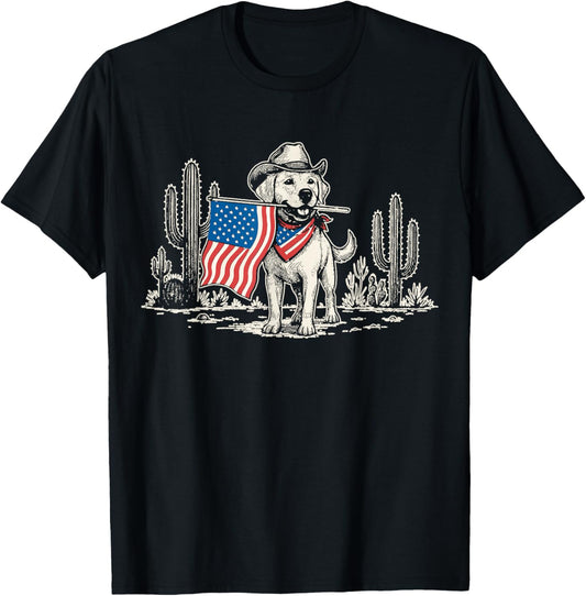 Patriotic Labrador Retriever Dog Merica Us Flag 4th Of July T-shirt