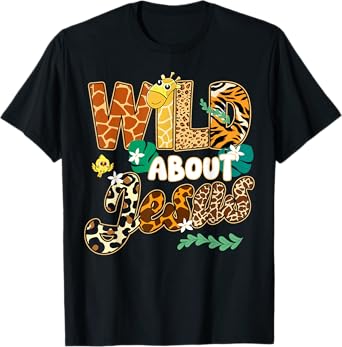 Wild About Jesus Christian Believer Leopard Zebra Print Kids T-Shirt
