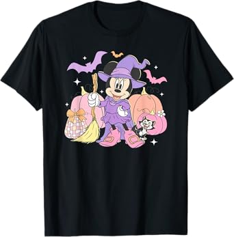 Disney Minnie Mouse Halloween Cute Purple Witch T-Shirt