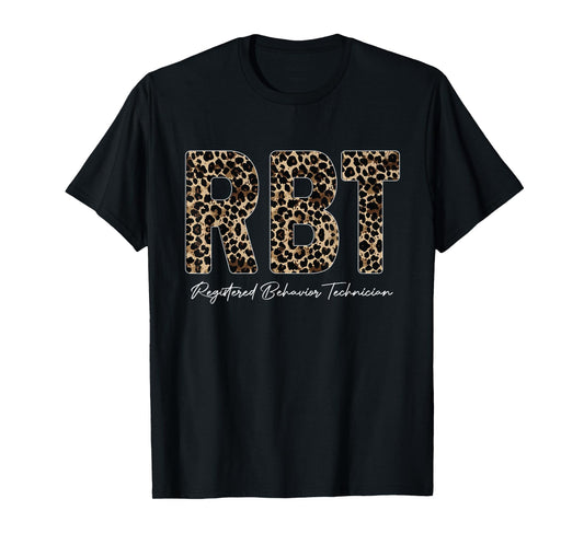 Leopard RBT Registered Behavior Technician ABA Therapist T-Shirt
