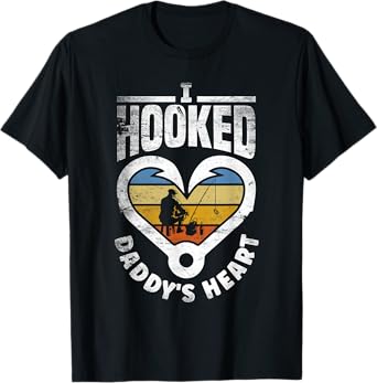 I Hooked Daddy's Heart Fishing Father's Day T-Shirt