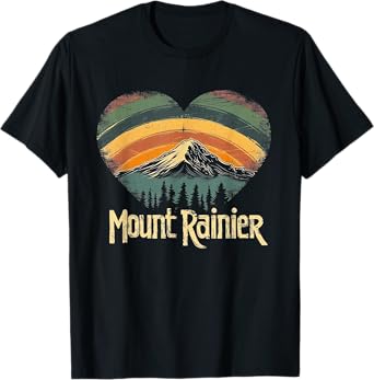 Mt. Mount Rainier - National Park Heart Vintage Love Women T-Shirt