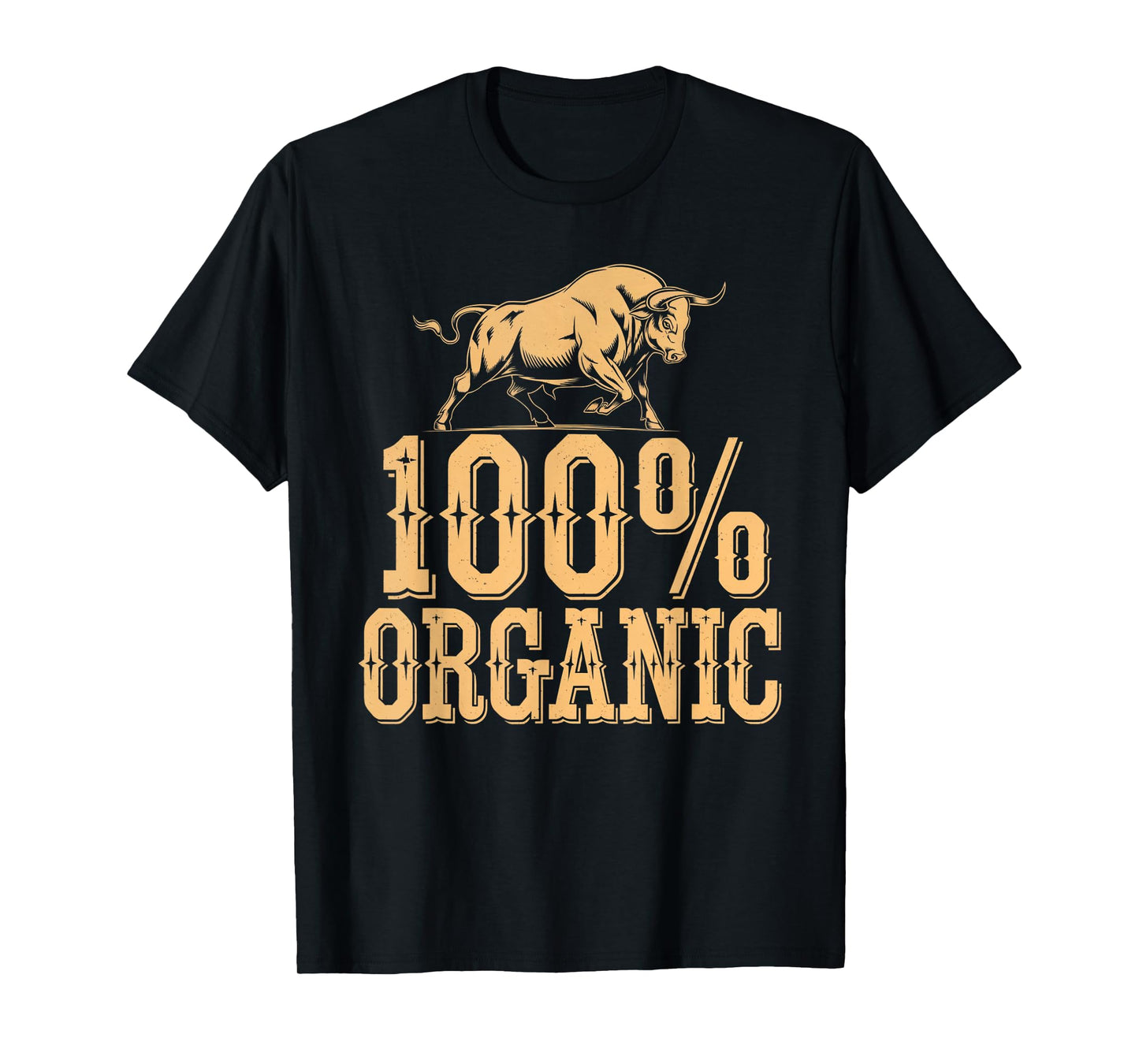 100 Percent Organic Bull Ranch Western Cowboy Graphic T-Shirt