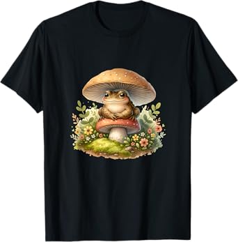 Cottagecore Frog In A Mushroom Kawaii Goblincore Women Kids T-Shirt