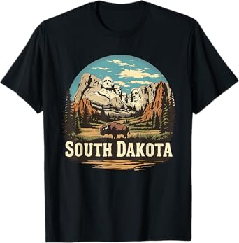 Vintage South Dakota Landscape Mount Rushmore T-Shirt