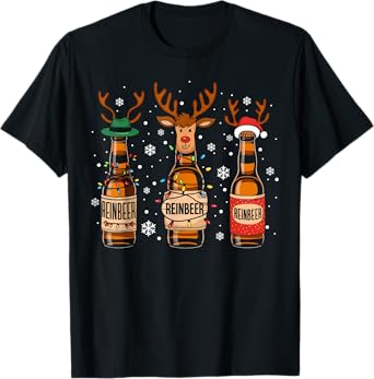 Reinbeers Funny Reindeer Beer Christmas Drinking Xmas Womens T-Shirt