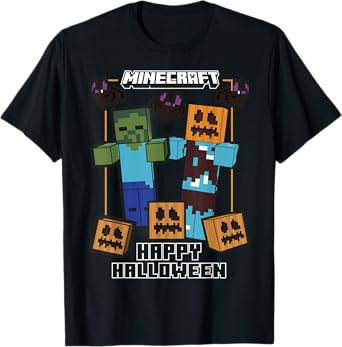 Minecraft Happy Halloween Pumpkin Zombie Fun T-Shirt