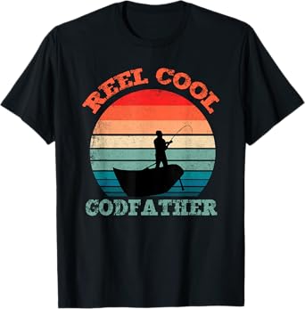 Reel Cool Godfather Fishing Funny Vintage Retro T-Shirt