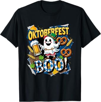 Oktoberfest Boo Ghost Beer Pretzel Funny German Design T-Shirt