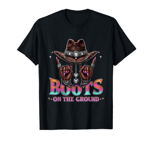 Cowgirl Linedance Boots On The Ground Boot Cowboy Western T-Shirt