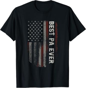 Best Pa Ever American Flag Vintage Grandpa Fathers Day T-Shirt