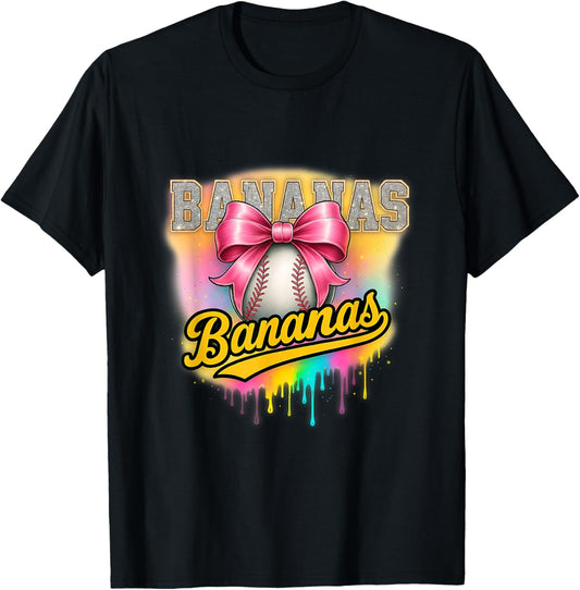 Vintage Retro Bananas Name Coquette Bow Gifts T-Shirt
