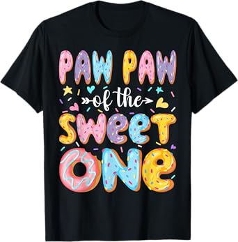 Paw Paw Of The Sweet One First Birthday Donut Matching T-Shirt