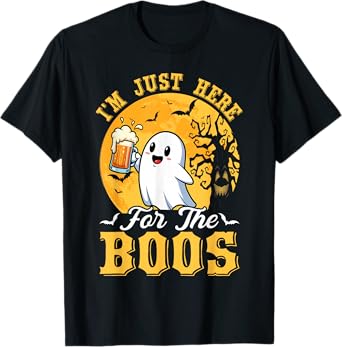 I’m Just Here for The Boos Halloween Party Ghoulish Beer T-Shirt