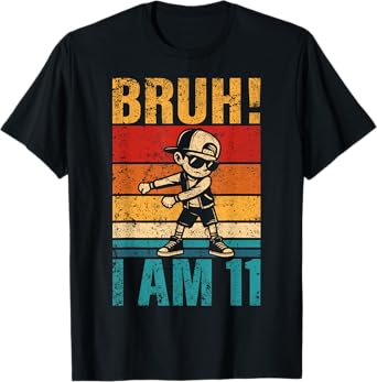 11 Year Old Birthday Flossing Boy Bruh It's My 11th Birthday T-Shirt