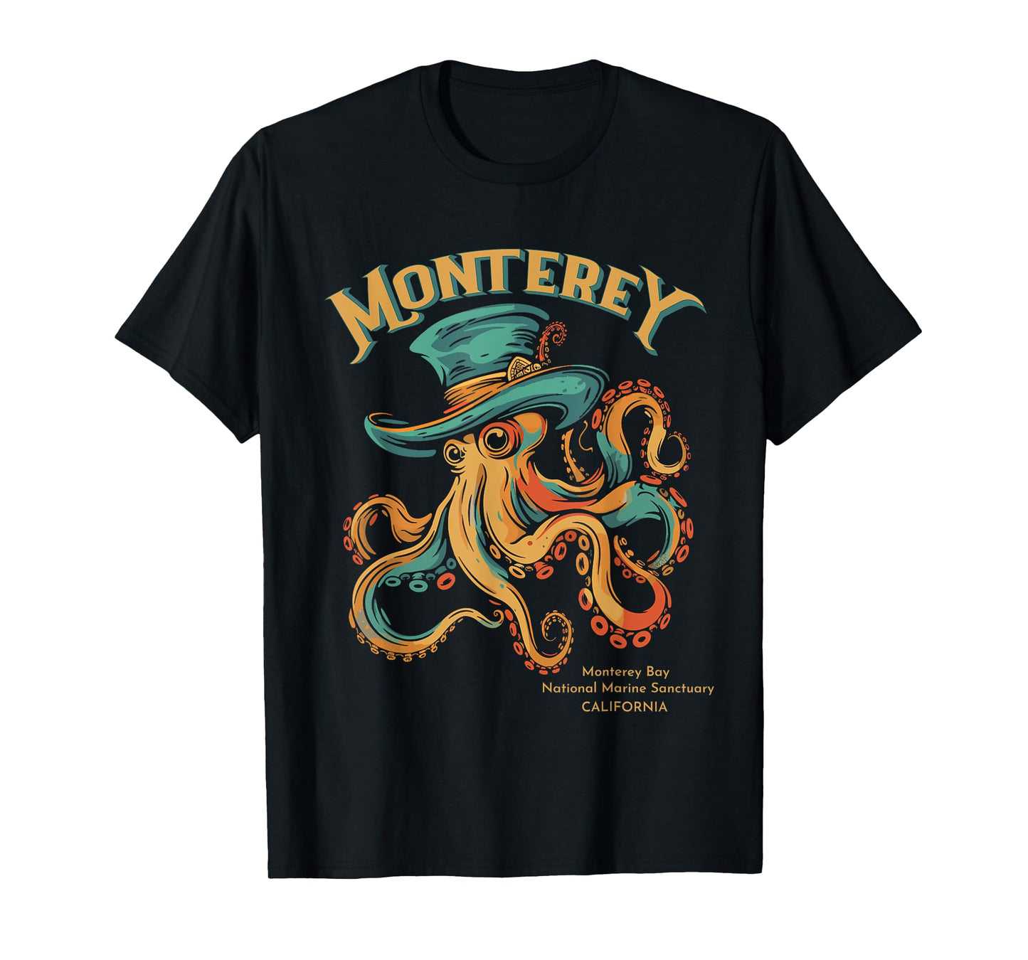 Retro Monterey-Bay National Marine-Sanctuary Souvenir T-Shirt